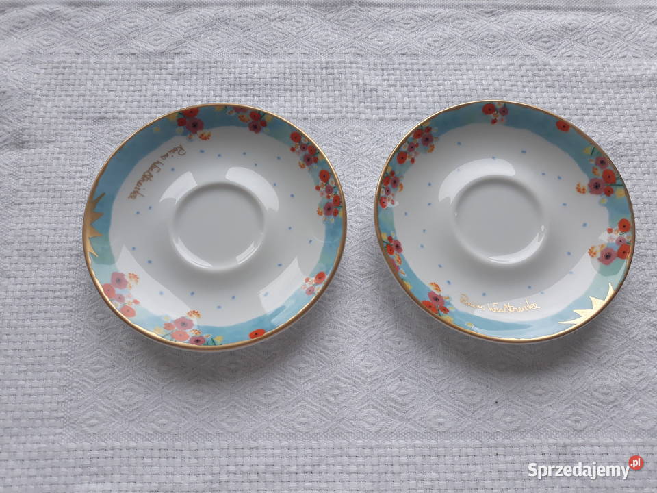 talerz talerze spodeczek porcelana w kwiatki
