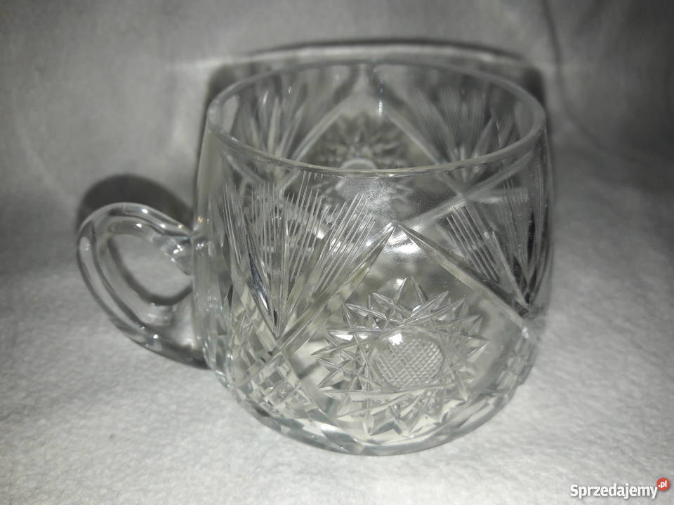 STARE FILIŻANKI gruby kryształ 5 filiżanka PRL Gliwice
