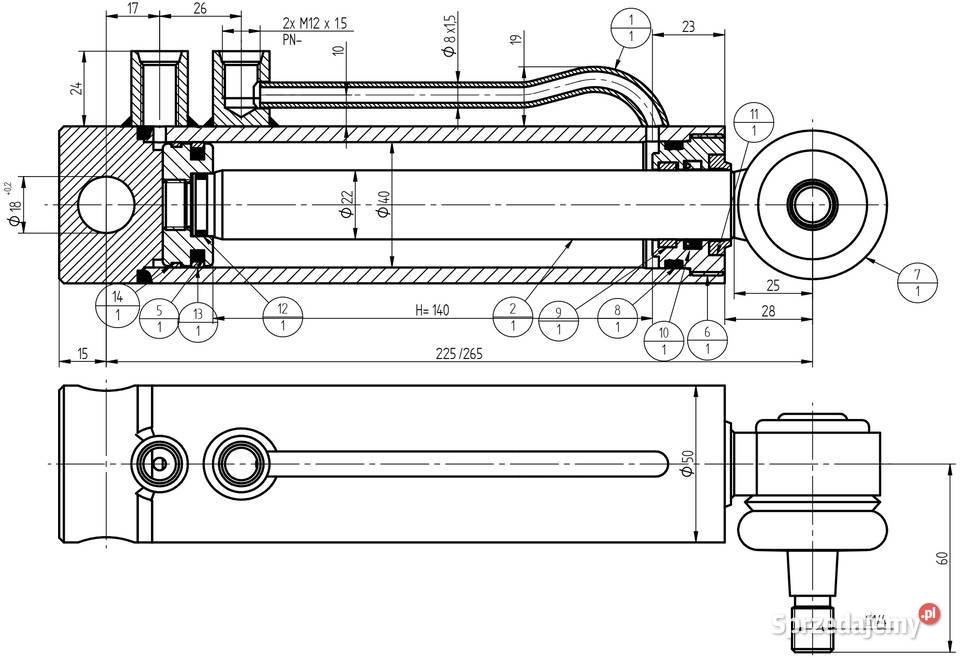SIŁOWNIK HYDRAULICZNY WSPOMAGANY MF3 235 255 kujawsko-pomorskie Solec Kujawski