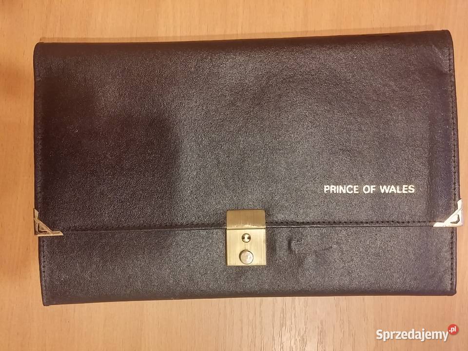 Saszetka skórzana wiśniowa 27x17