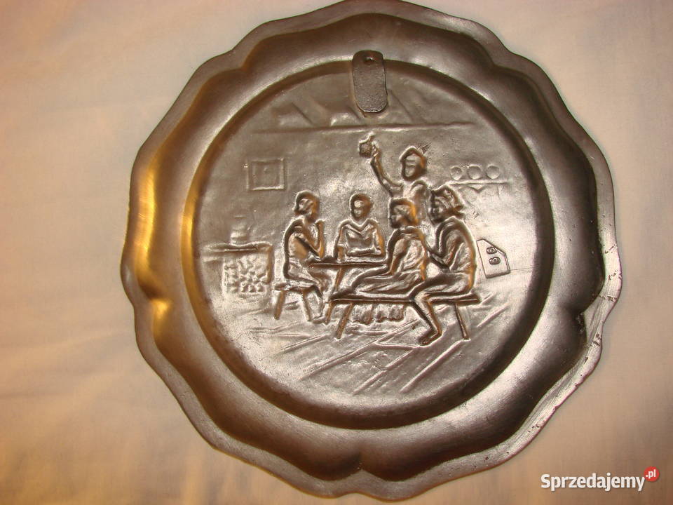 cynowy talerz dekoracyjny Pruszcz Gdański