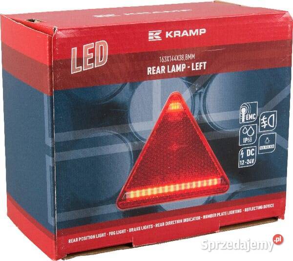 Lampa tylna zespolona LED lewa trójkątna 1224V Kamionna