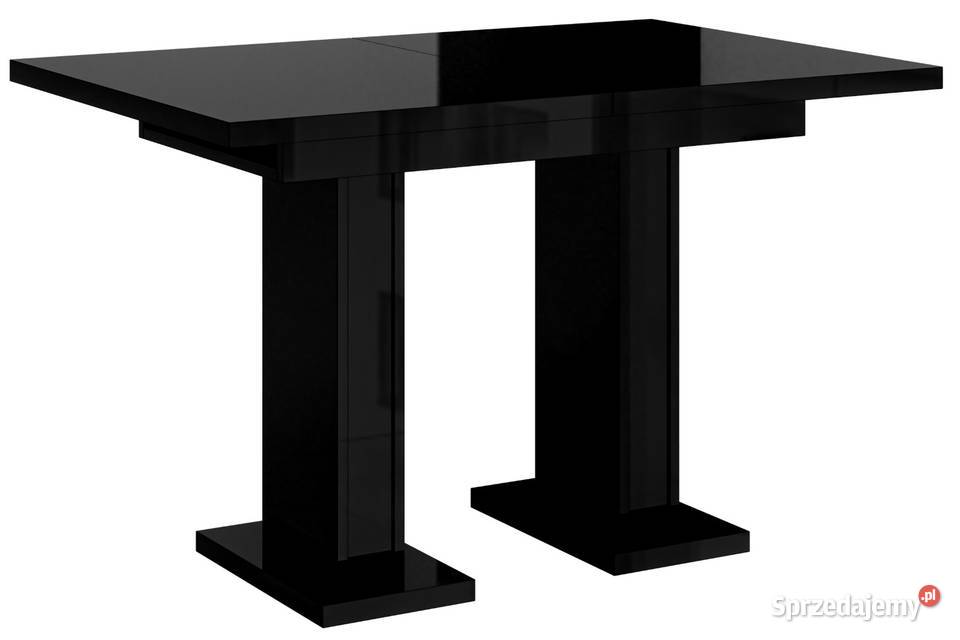 Nowoczesny Stół Rozkładany Czarny Wysoki POŁYSK 120cm