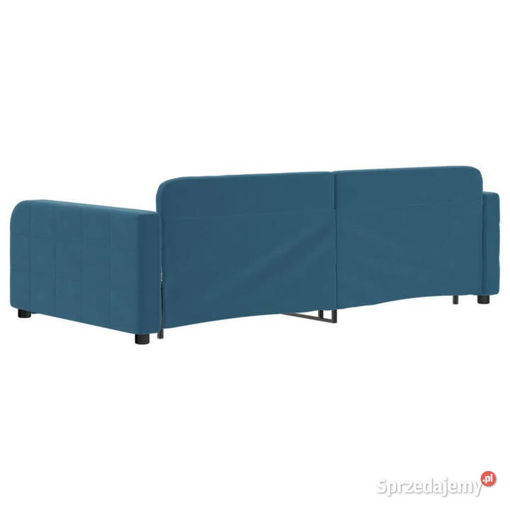 Sofa rozsuwana niebieska aksamit 100x200 mazowieckie Warszawa
