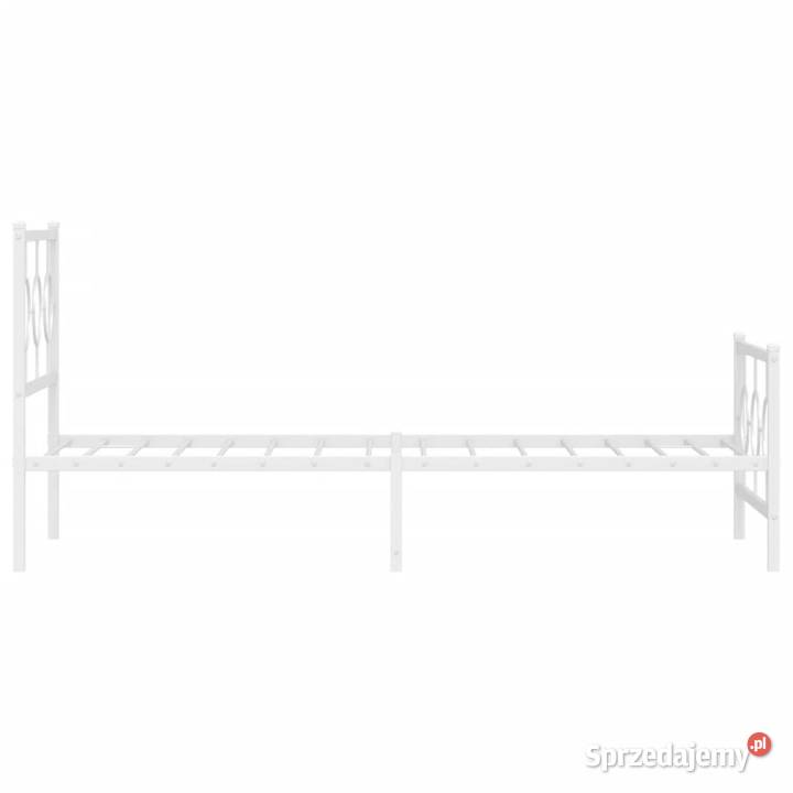 Łóżko Metalowe Białe Rama Łóżka Ze Stelażem