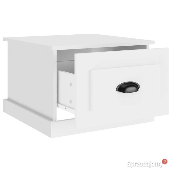 Stolik kawowy biały 50x50x35 materiał