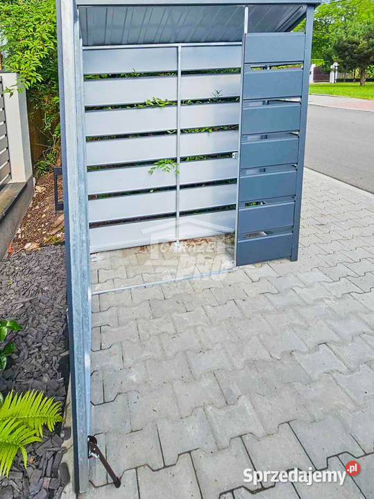 Wiata Śmietnikowa spad w tył 14x05m Antracyt Tychy