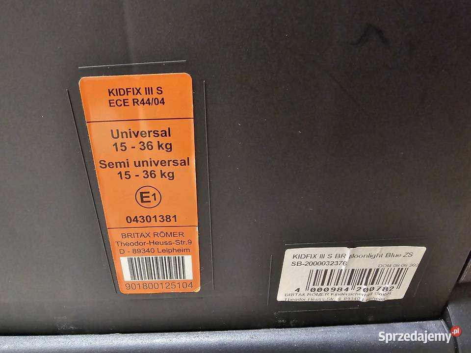 Foteliki samochodowe Britax Rmer KIDFIX III M i Oświęcim sprzedam
