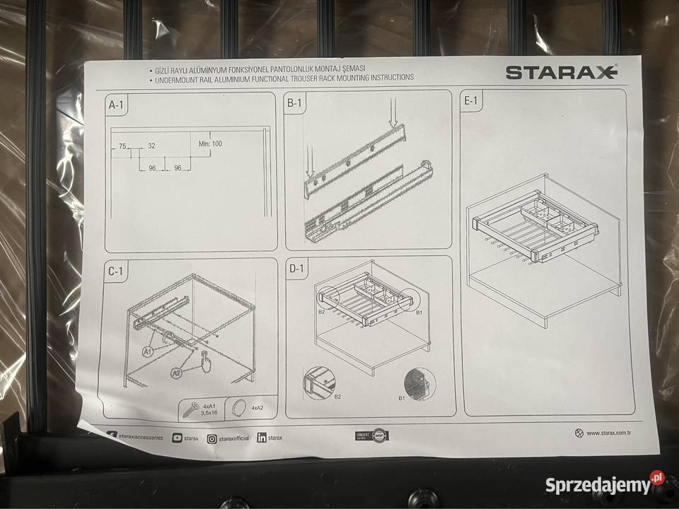 Szuflada do szaf garderoby STARAX S6713A cichy Bralin