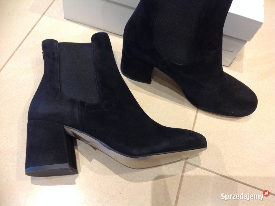 Botki Czarne Skórzane Damskie COSMOPARIS 36 Nowa Sól sprzedam