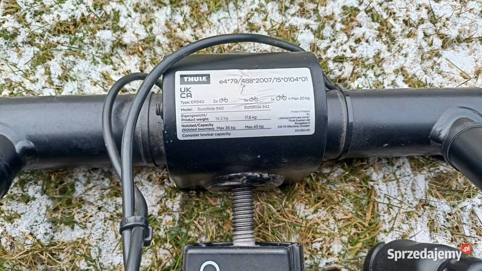 Bagażnik Thule Euroway 940 na 2 rowery 36 13pin Kalna sprzedam