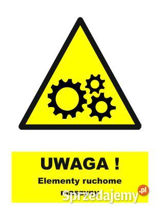 Naklejka Uwaga Elementy ruchome maszyny GF044 Kamionna