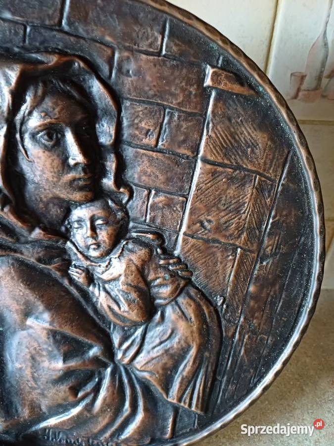 vintage relief miedziany