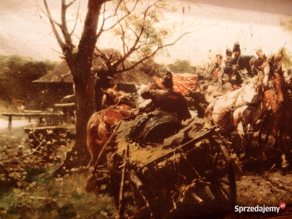 Obrazy Pejzaż jeziora i zjazd pod gospodą okres Łódź