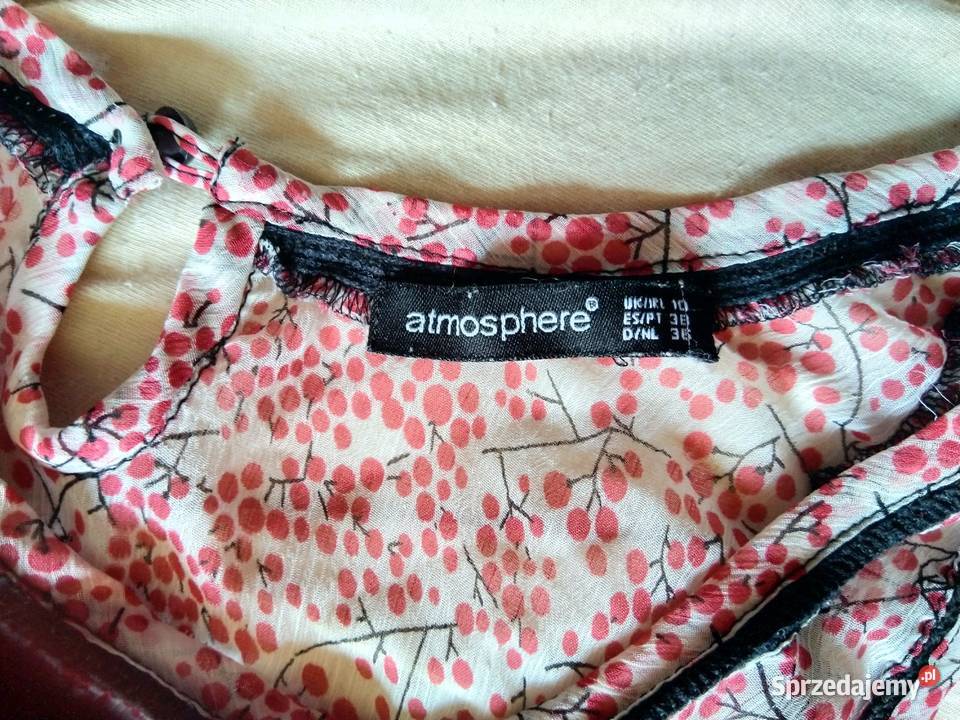 Bluzka mgiełka w wiśnie pin up boho vintage