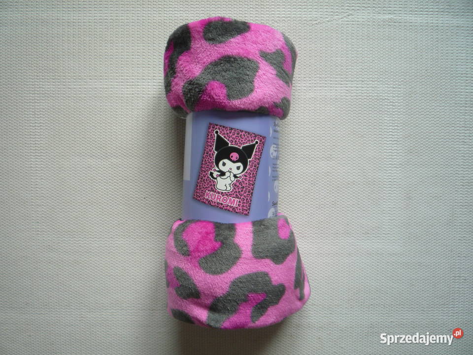 Kuromi Nowy Koc 130x160 Różowo czarny Sanrio Pościel i kocyki Szczecin
