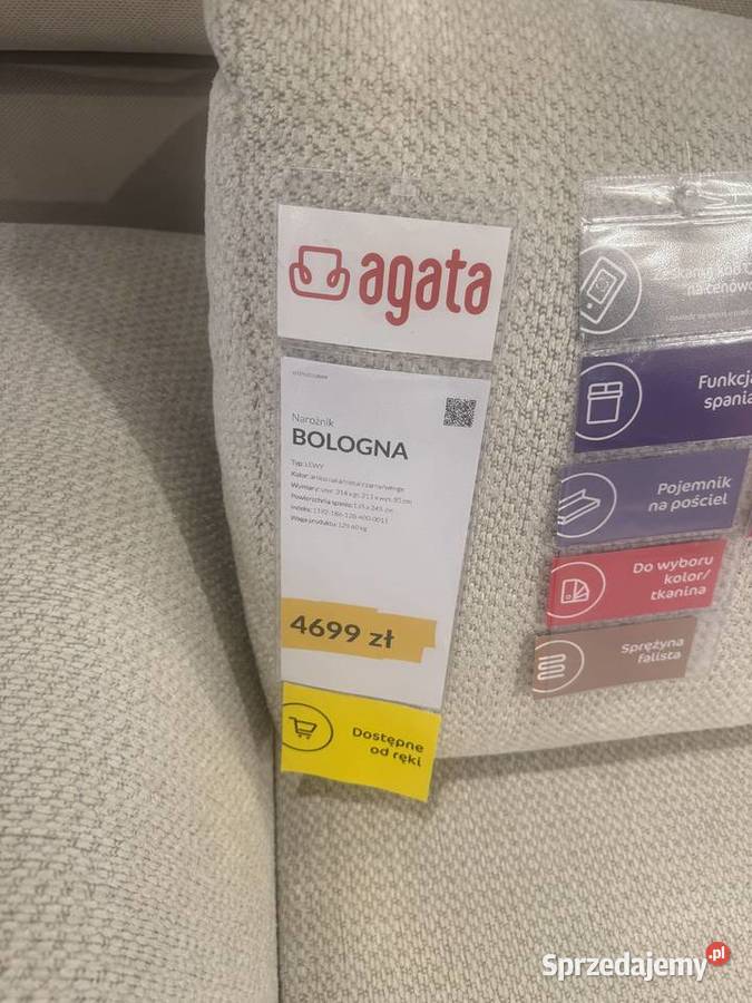 Kremowy narożnik z funkcją spania Janówka