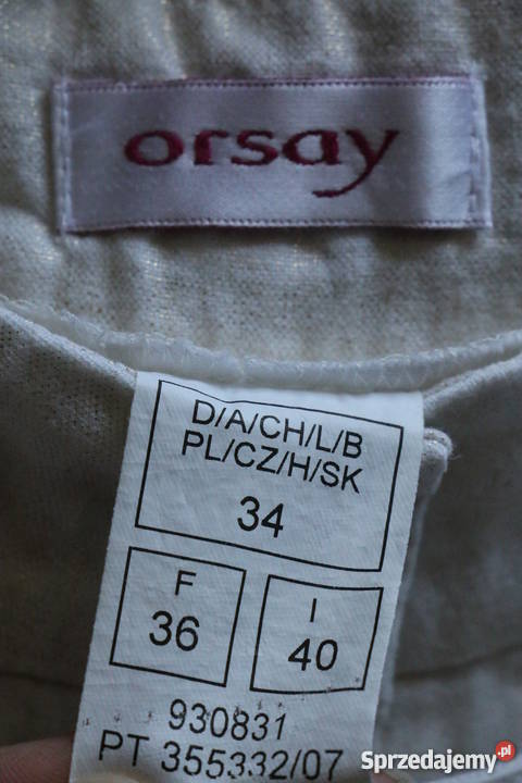 ORSAY spodnie z paskiem kolor ecru ze złotym dolnośląskie Wrocław