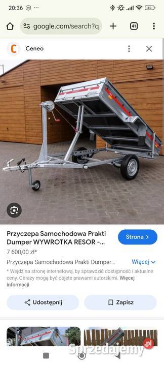 Przyczepka lekka wywrotka quad komunalna Halinów