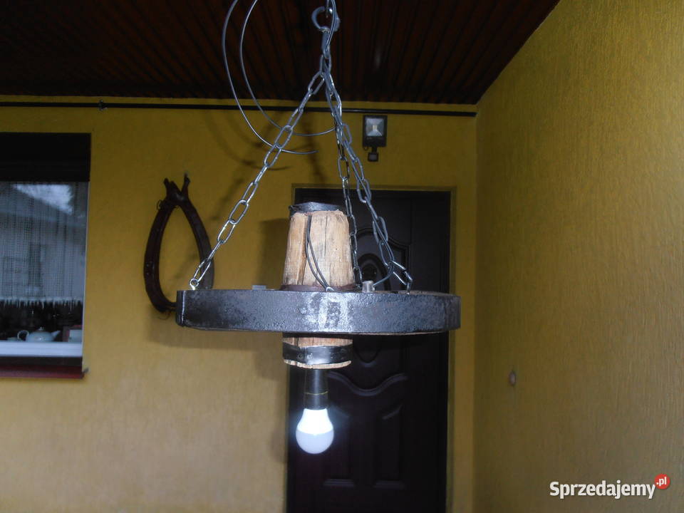 Żyrandol koło drewniane świętokrzyskie Kielce sprzedam