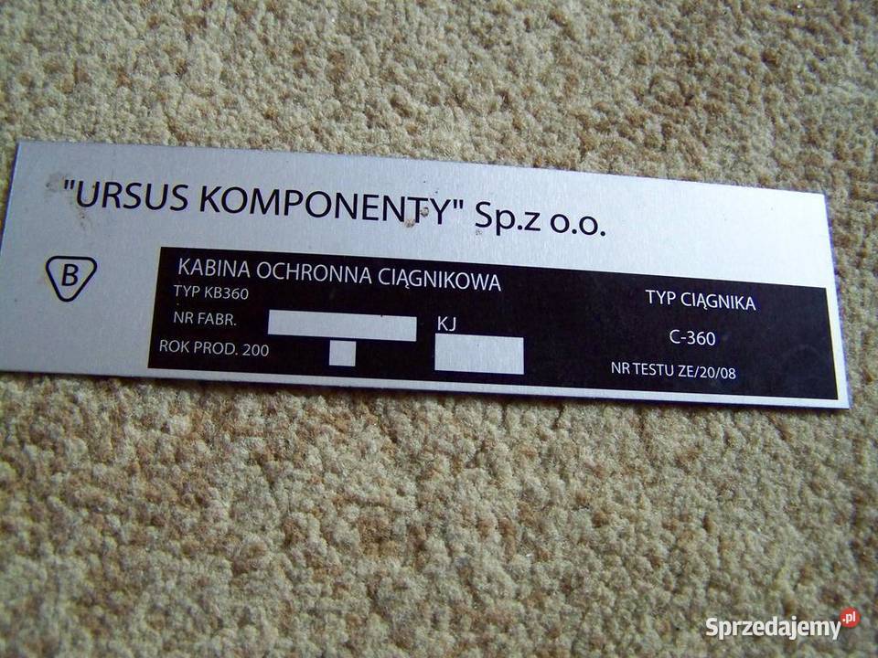 Ursus C360 oryginalna tabliczka znamionowa Lublin