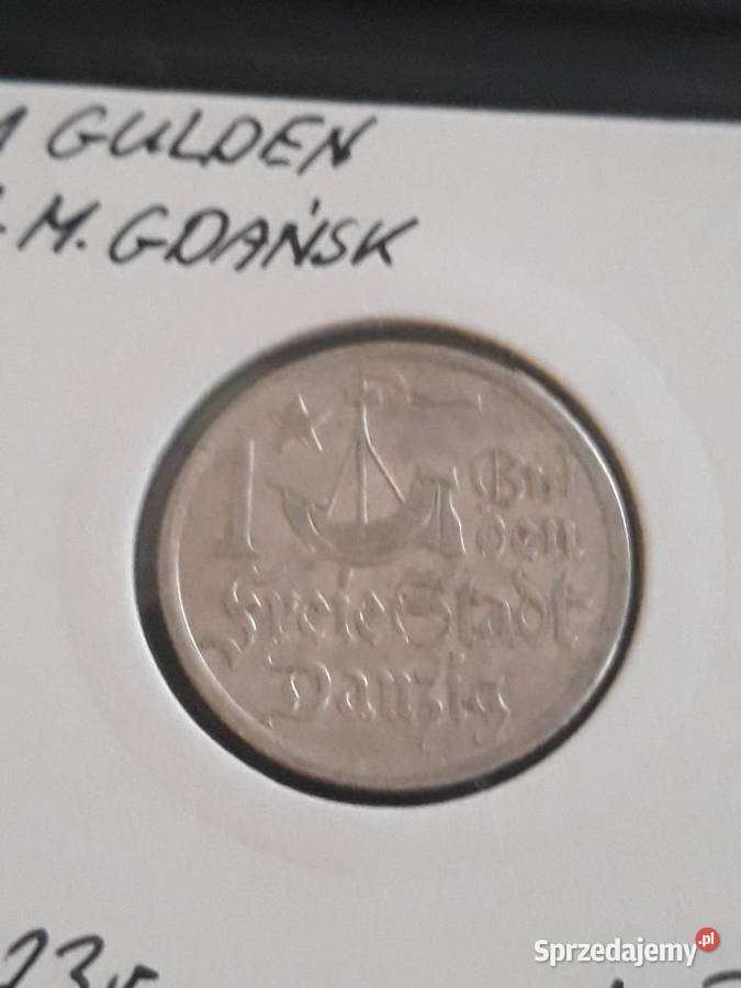 1 Gulden W M Gdańsk 1923 r 3 oryginał piękny Numizmatyka Konin