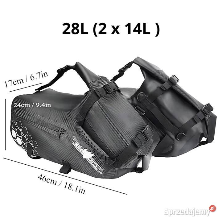 Torby motocyklowe KEMIMOTO 2x14L Sakwy boczne Kiekrz sprzedam