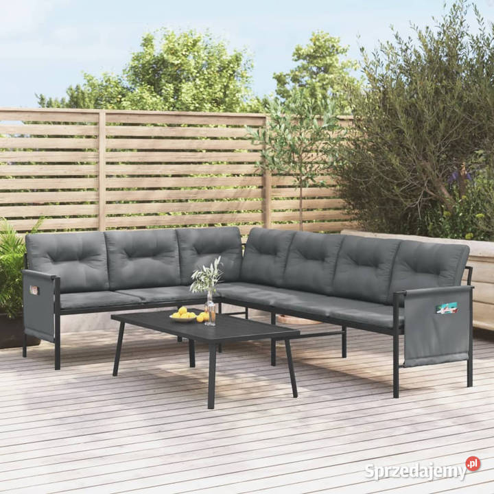 Ogrodowa sofa narożna antracytowa stal i mazowieckie Warszawa