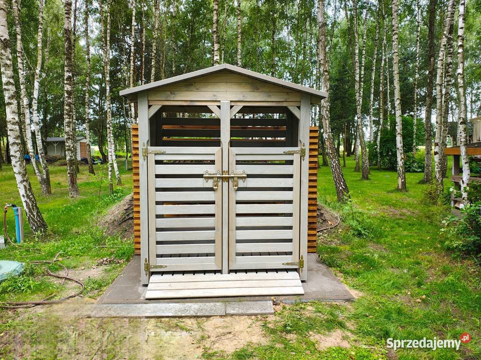 Zabudowa na kosze 18x09m wiata śmietnikowa dach Kalety