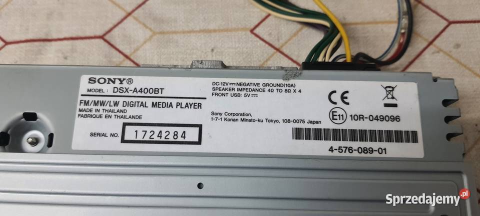 Radio 1DIN SONY DSXA400BT Bluetooth Nowa Sól