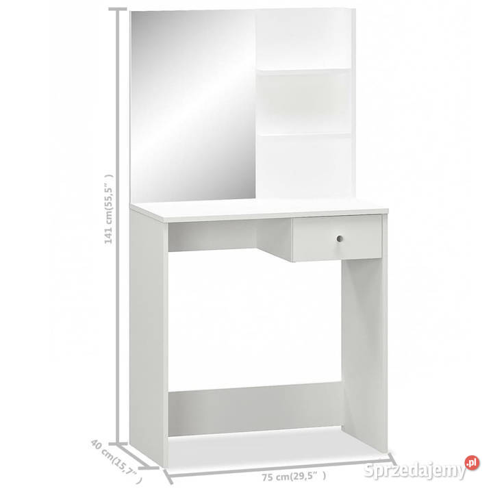 Toaletka 75x40x141 materiał drewnopochodny biała Toaletki Warszawa