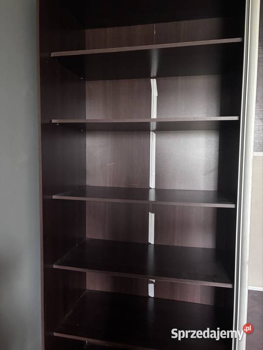 Duża szafa przesuwna 2drzwiowa z półkami brązbeż 2.36cm Szczecin