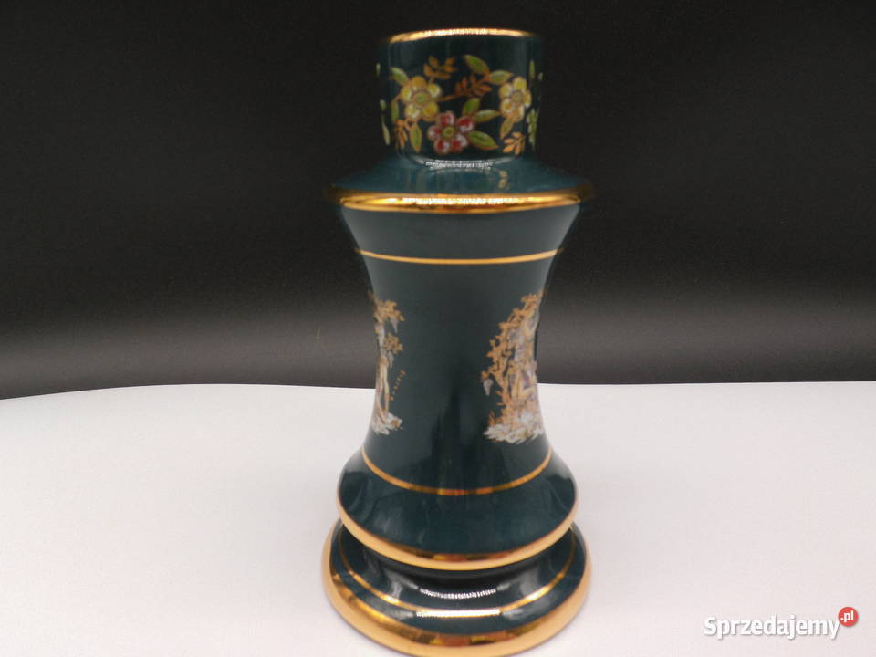 Grecki Świecznik Wazonik INIAS 24K Złoto Porcelana i szkło Raszków