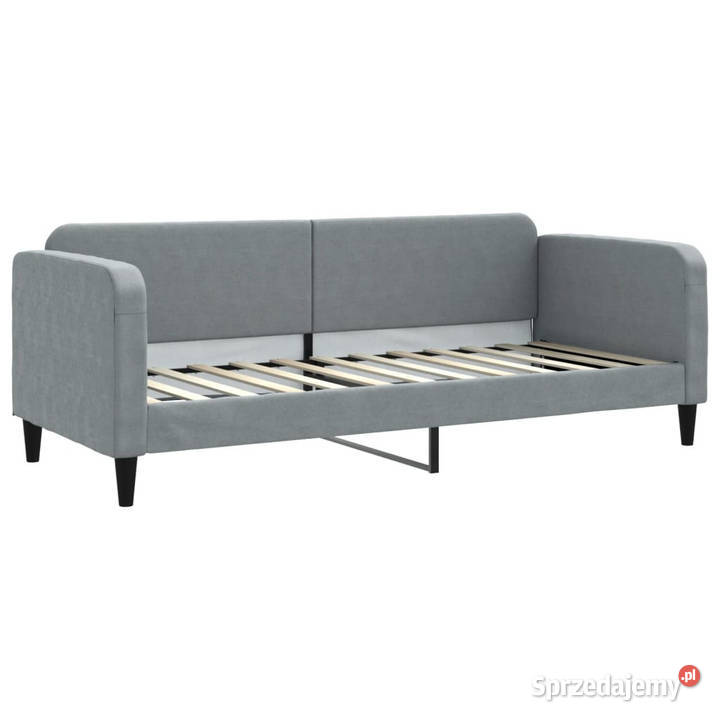 Sofa rozsuwana z materacami jasnoszara tkanina Warszawa
