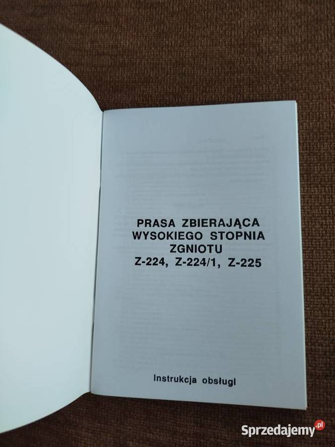 Instrukcja obsługi Prasa samo zbierająca Lublin sprzedam