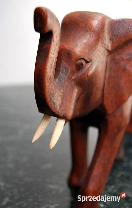Słoń egipski drewniany rzeźba drewno rękodzieło brązowy Lublin