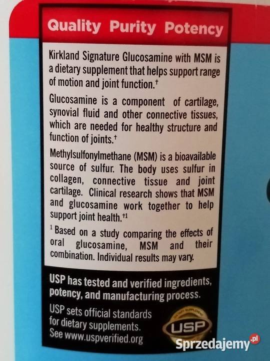 KIRKLAND GLUKOZAMINA HCI 1500mg MSM 1500mg 375 Pozostałe Mielec sprzedam