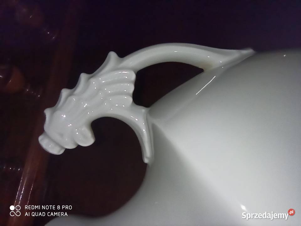 Wazon amfora z gryfami Biała porcelana Gdańsk