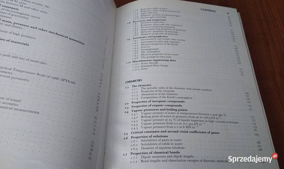 Tables of physical and chemical constants Kaye ISBN 0582463262 pomorskie Gdańsk