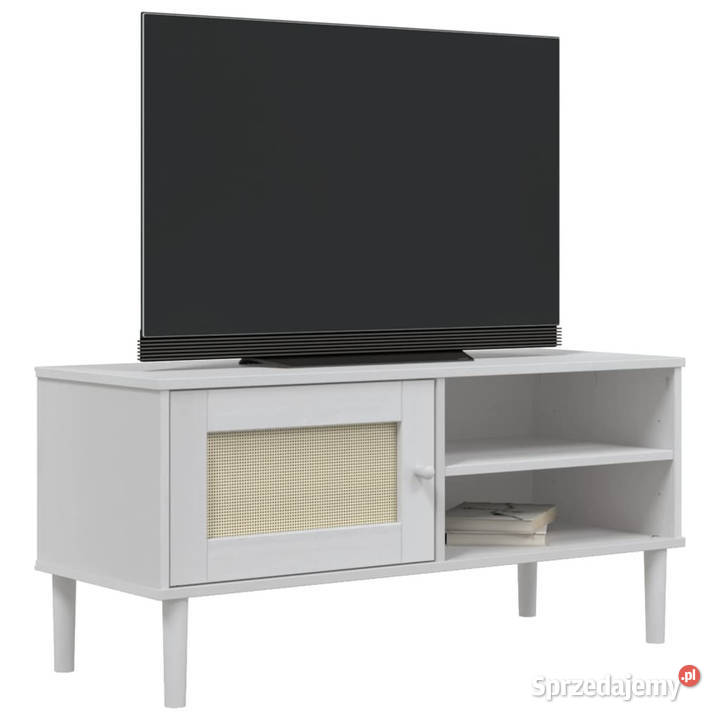 Szafka TV SENJA z plecionką biała 106x40x49 Warszawa