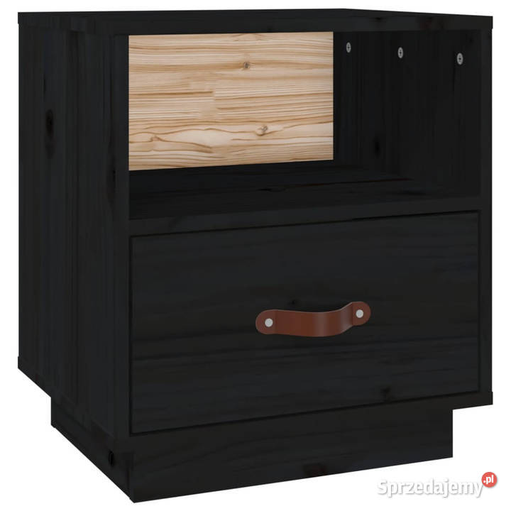 Szafka nocna czarna 40x34x45 lite drewno sosnowe Warszawa