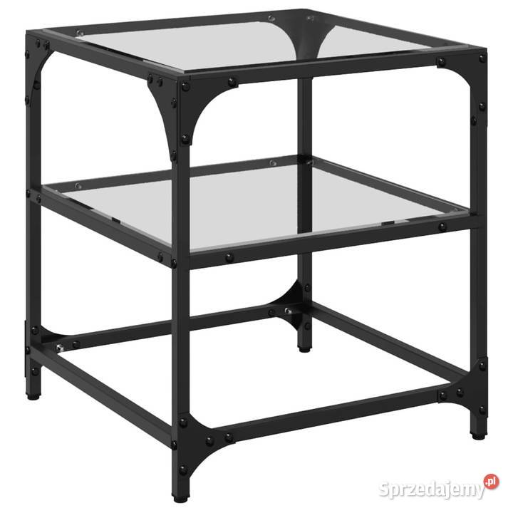 Stolik kawowy ze szklanym blatem 40x40x45 stal Warszawa