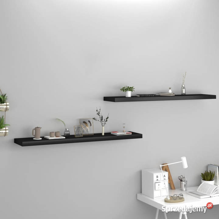Półki ścienne 2 czarne 120x235x38 MDF WM323842 Warszawa