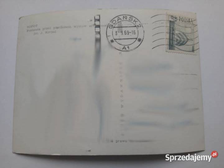 Pocztówka Sopot 1969r Znaczek Dąbrowa Górnicza