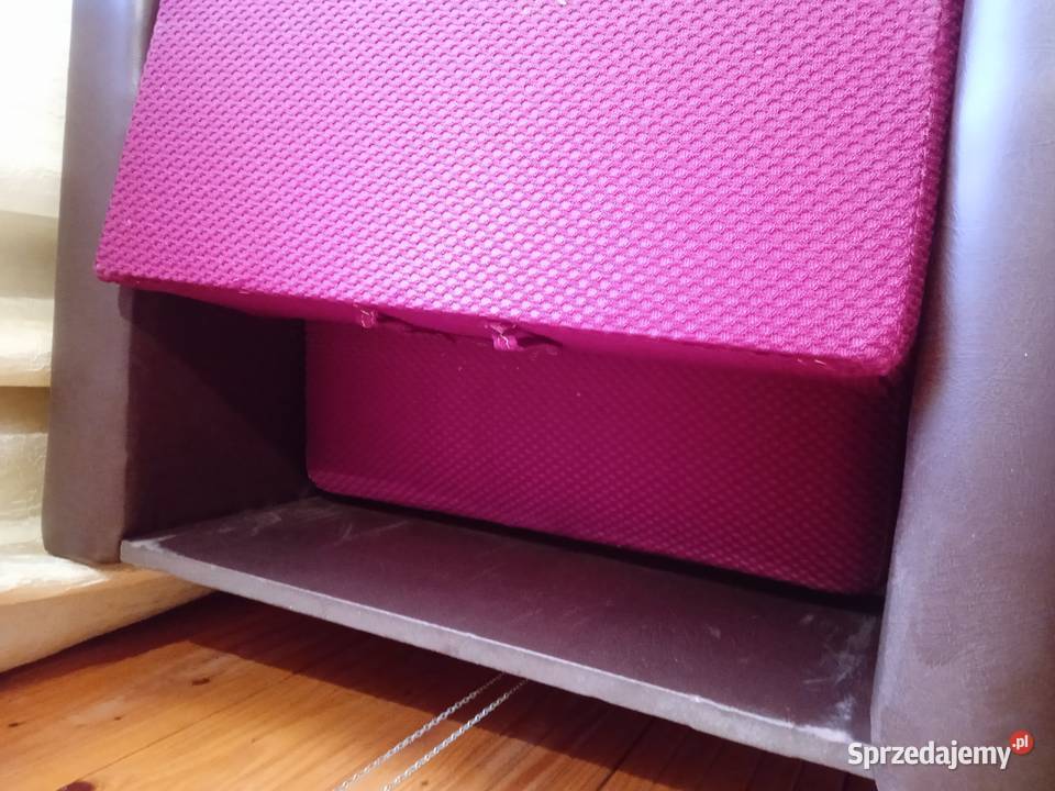 Fotel rozkładany styl PRL bordo vintage antyk Stąporków