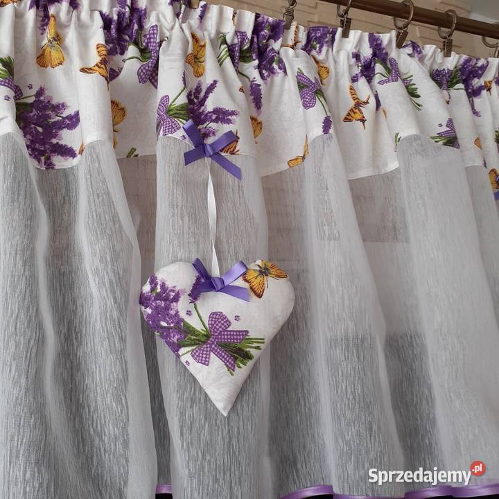 Lambrekin lawenda z motylkami Mława