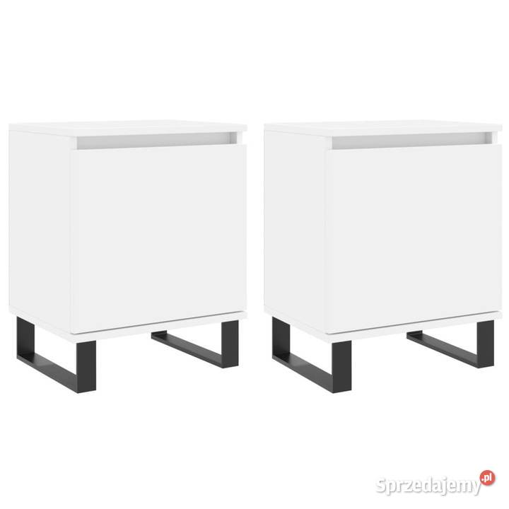 Szafki nocne 2 białe 40x30x50 materiał