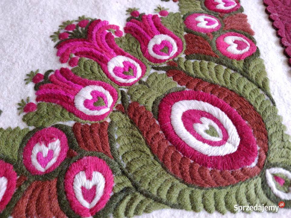 Uroczy kilim makatka obrus ludowy serweta Rękodzieło mazowieckie Warszawa sprzedam