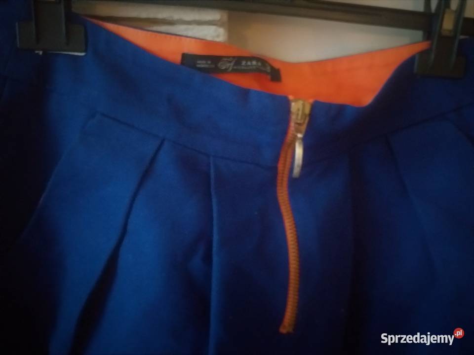kobaltowa spódnica mini Zara S Bez wzoru Częstochowa