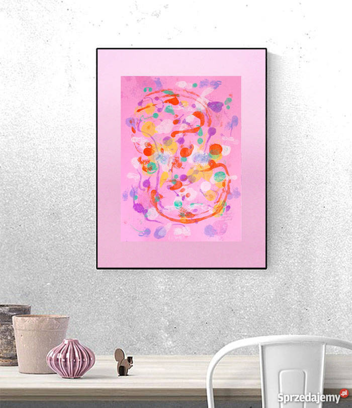 różowa grafika różowy obraz abstrakcja różowa Lublin